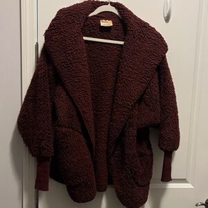 Plush Burgundy Teddy Jacket
